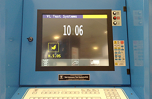 Roller brake tester installed at pit entrance