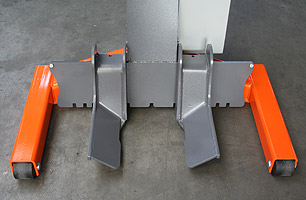 Wireless mobile column lift EHB1005 - Adustable wheel fork (closed) 